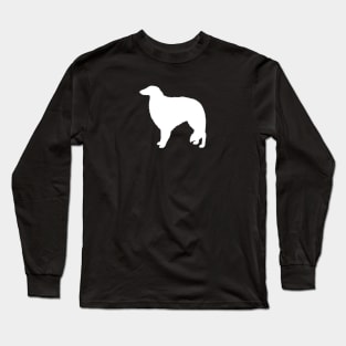 White Borzoi Dog Breed Silhouette Long Sleeve T-Shirt